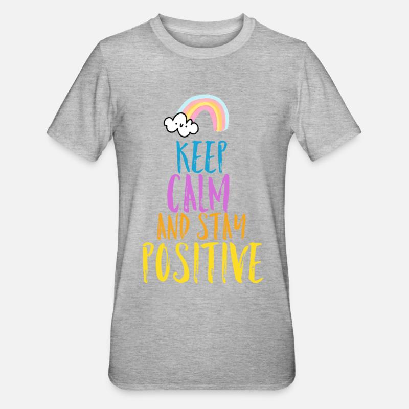 Positiv Spruch - Unisex Polycotton T-Shirt - Grau meliert
