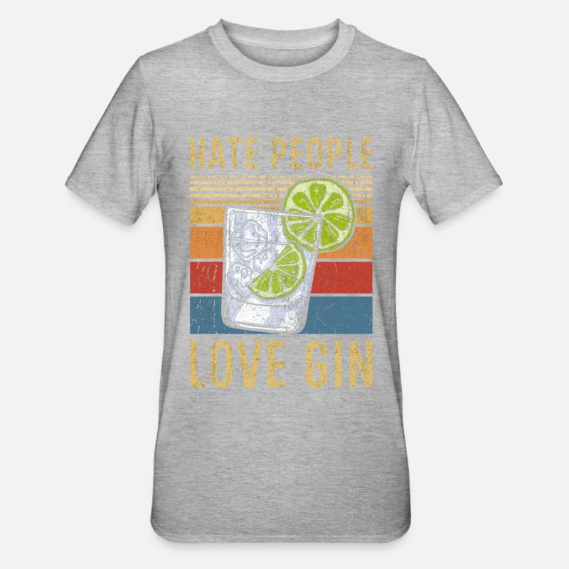 Gin disant cadeaux de gin - T-shirt polycoton Unisexe - gris chiné