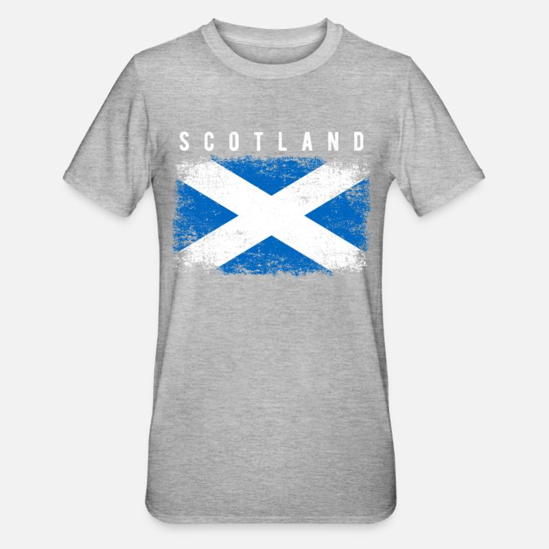 Schottland Flagge - Unisex Polycotton T-Shirt - Grau meliert