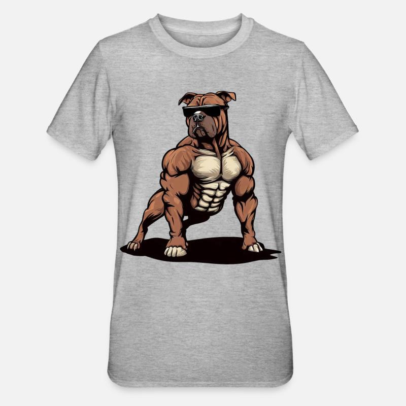Pitbull Le BodyBuilder - T-shirt polycoton Unisexe - gris chiné