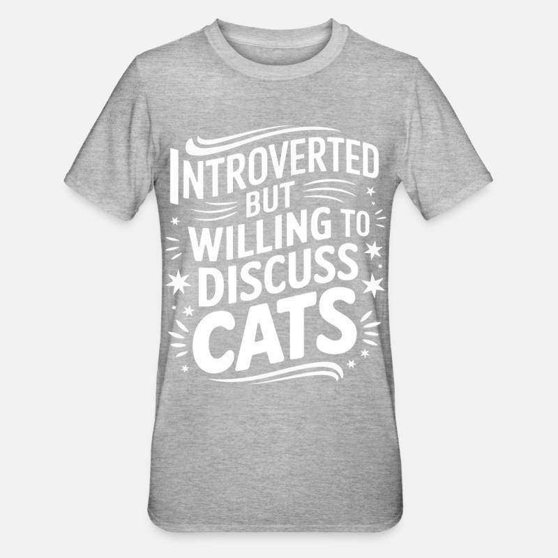 Introvert, antisocial, introvert - Unisex Polycotton T-Shirt - heather grey