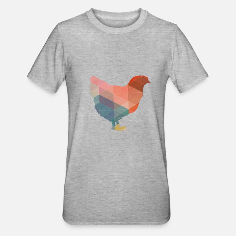 Poulet Polygon - T-shirt polycoton Unisexe - gris chiné
