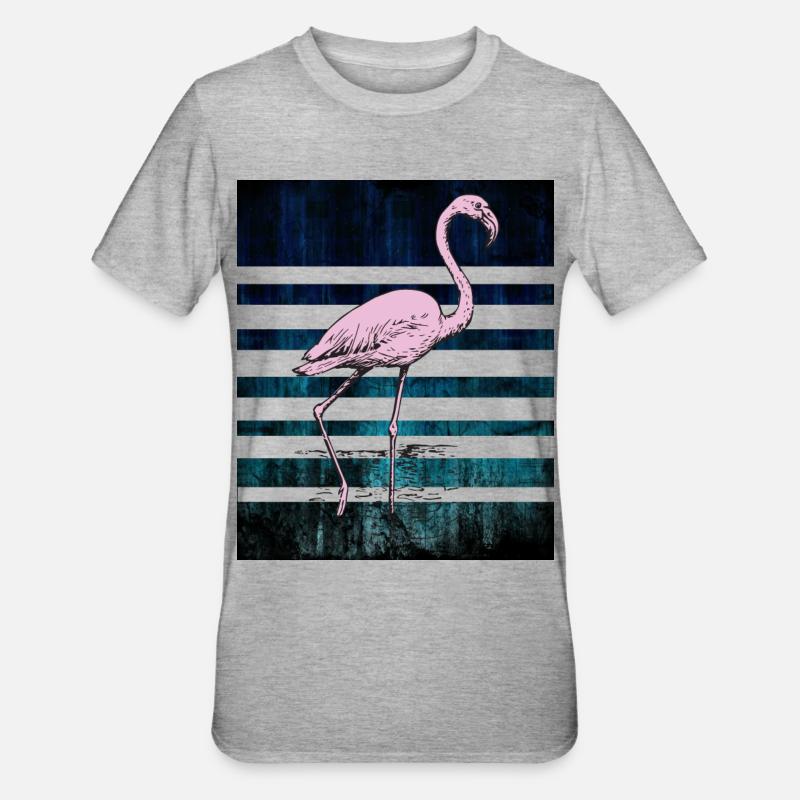 Flamant rose - T-shirt polycoton Unisexe - gris chiné