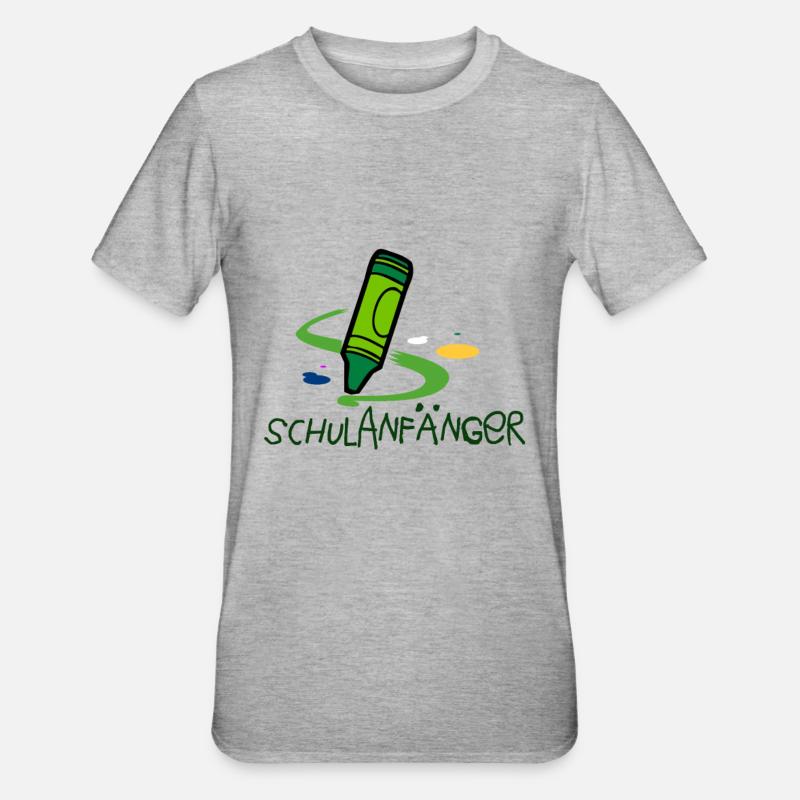 Schulanfänger - Unisex Polycotton T-Shirt - Grau meliert