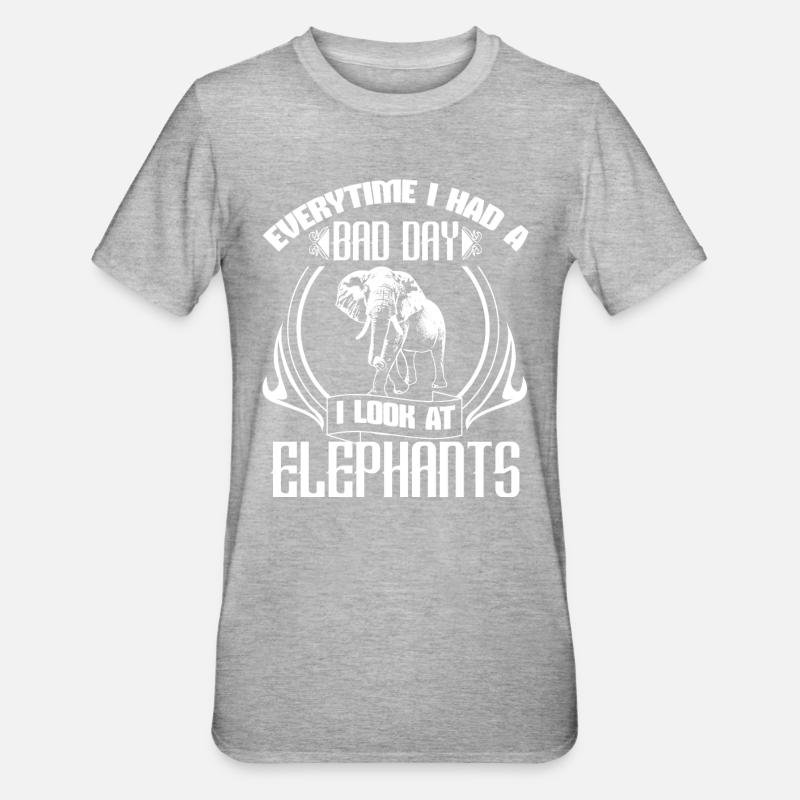 Elefant Savanne Tier Geschenkidee - Unisex Polycotton T-Shirt - Grau meliert