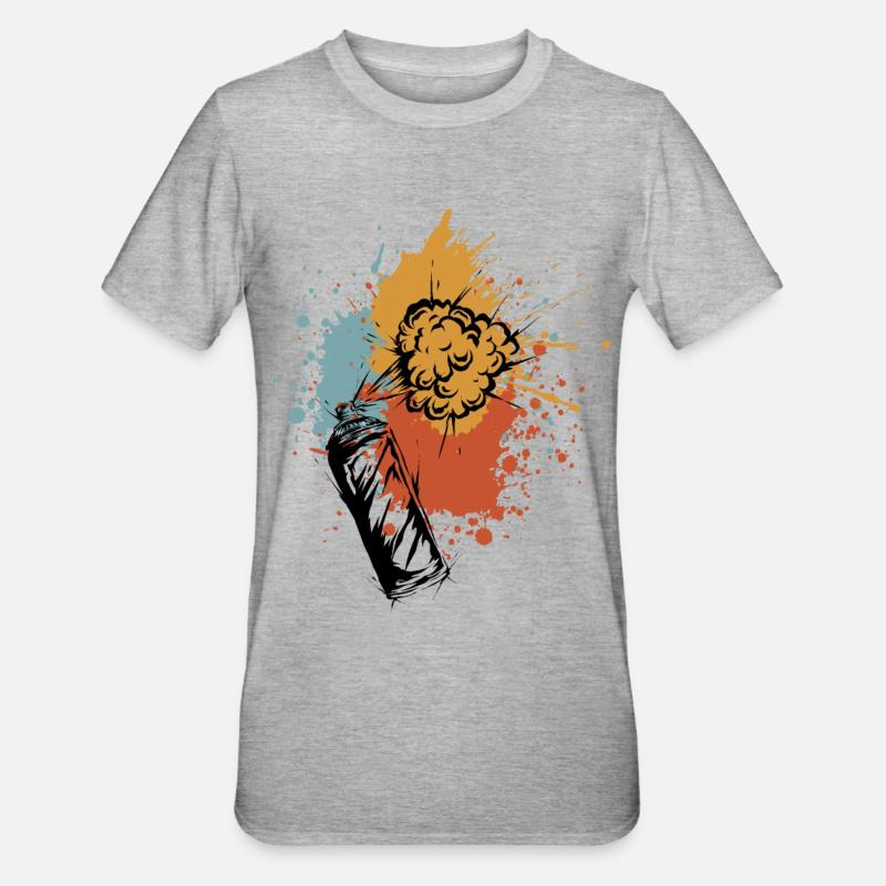 Spray canette graffiti - T-shirt polycoton Unisexe - gris chiné
