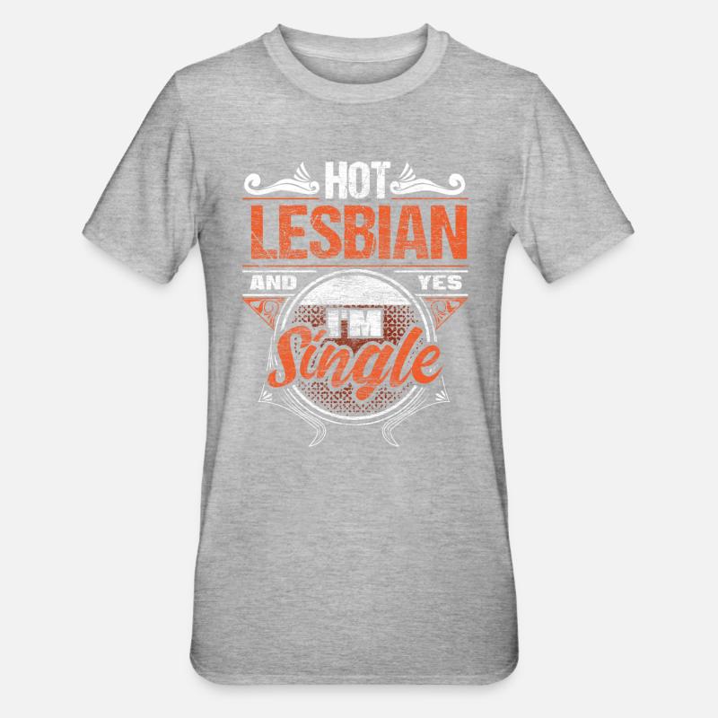 Lesbisch Single Pride Beziehung Geschenkidee - Unisex Polycotton T-Shirt - Grau meliert