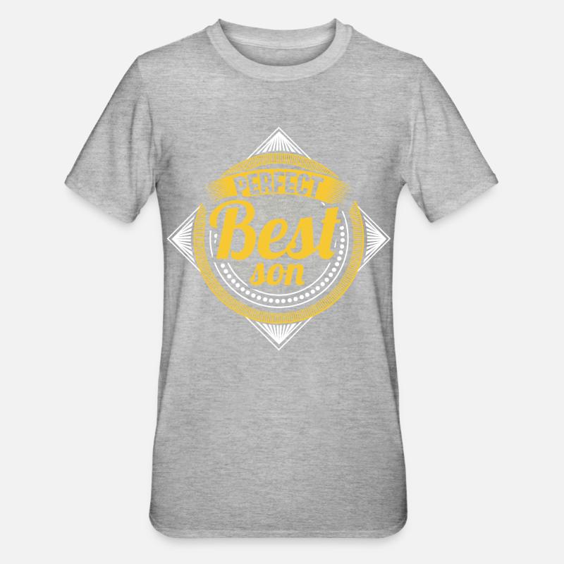 Bester Sohn Mutter Geschenk - Unisex Polycotton T-Shirt - Grau meliert