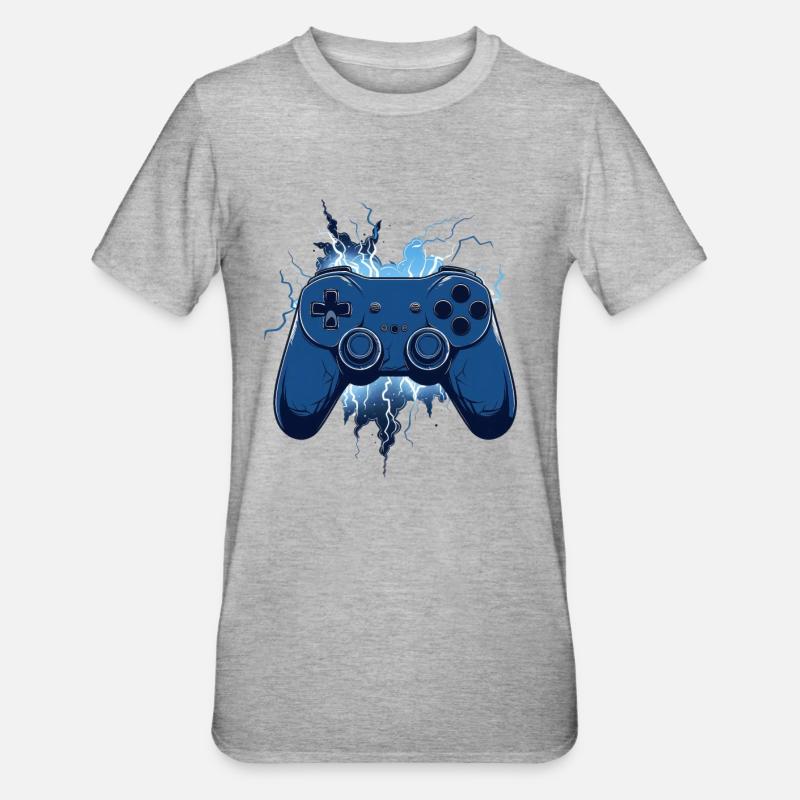 Gaming Controller - Unisex Polycotton T-Shirt - Grau meliert