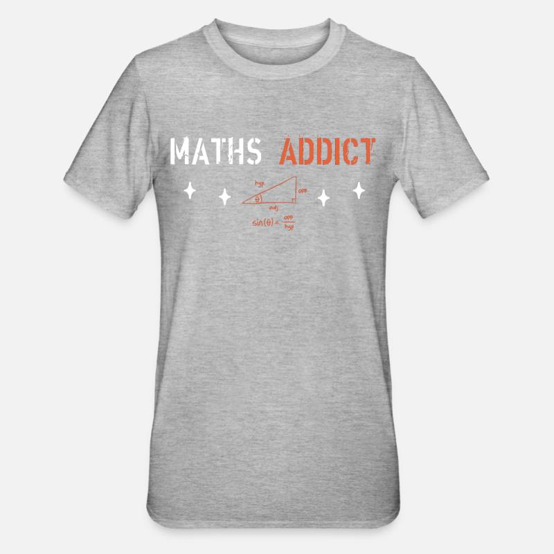 Maths Addict - Unisex Polycotton T-Shirt - heather grey
