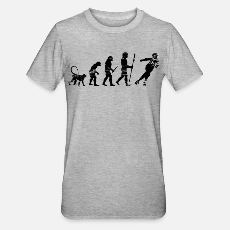 Entwicklung eines Rollschuhläufers - Unisex Polycotton T-Shirt - Grau meliert