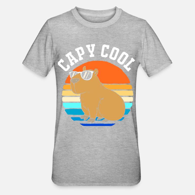 Capybara Capibara - T-shirt polycoton Unisexe - gris chiné