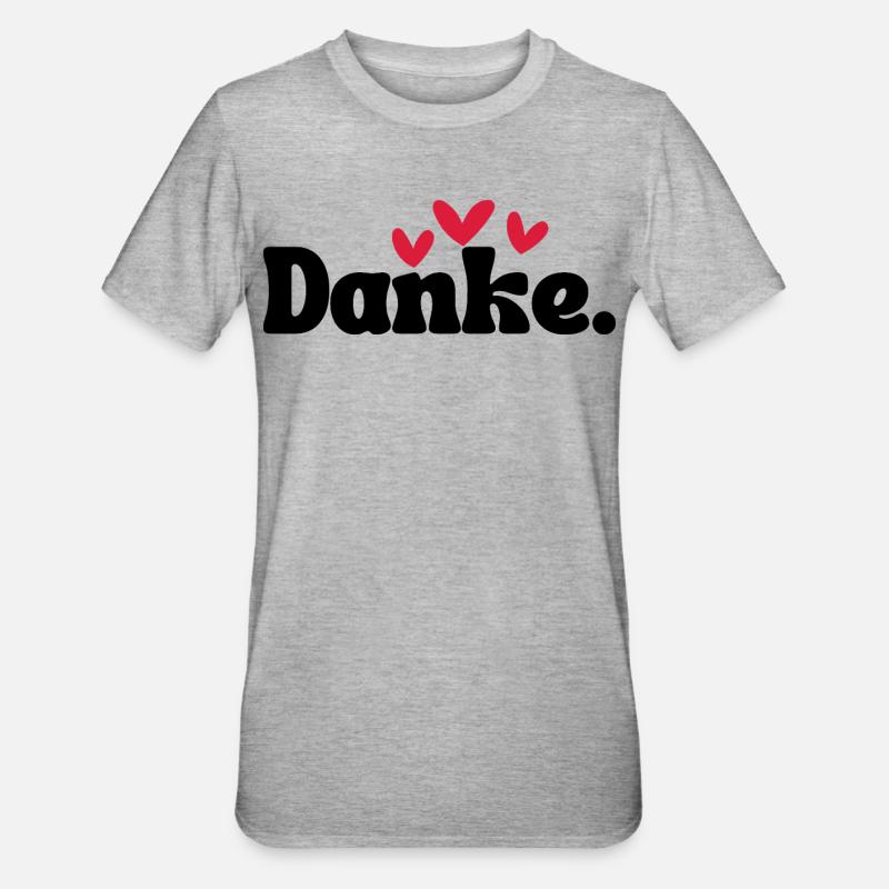 Three Hearts Doodle Pattern - Unisex Polycotton T-Shirt - heather grey