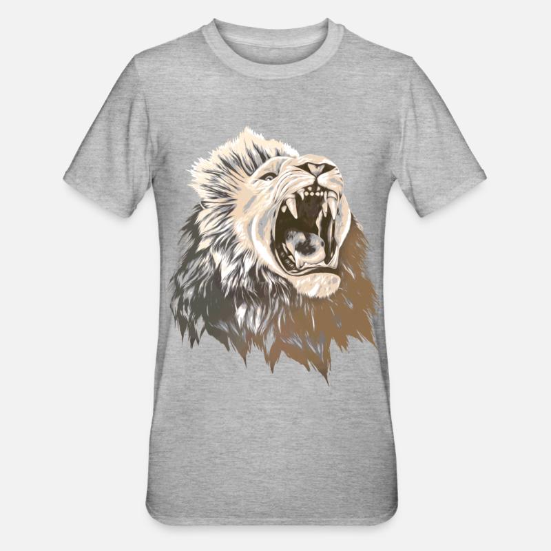 löwe sternzeichen - Unisex Polycotton T-Shirt - Grau meliert