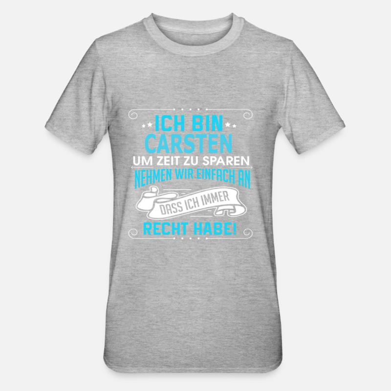 CARSTEN - Unisex Polycotton T-Shirt - Grau meliert