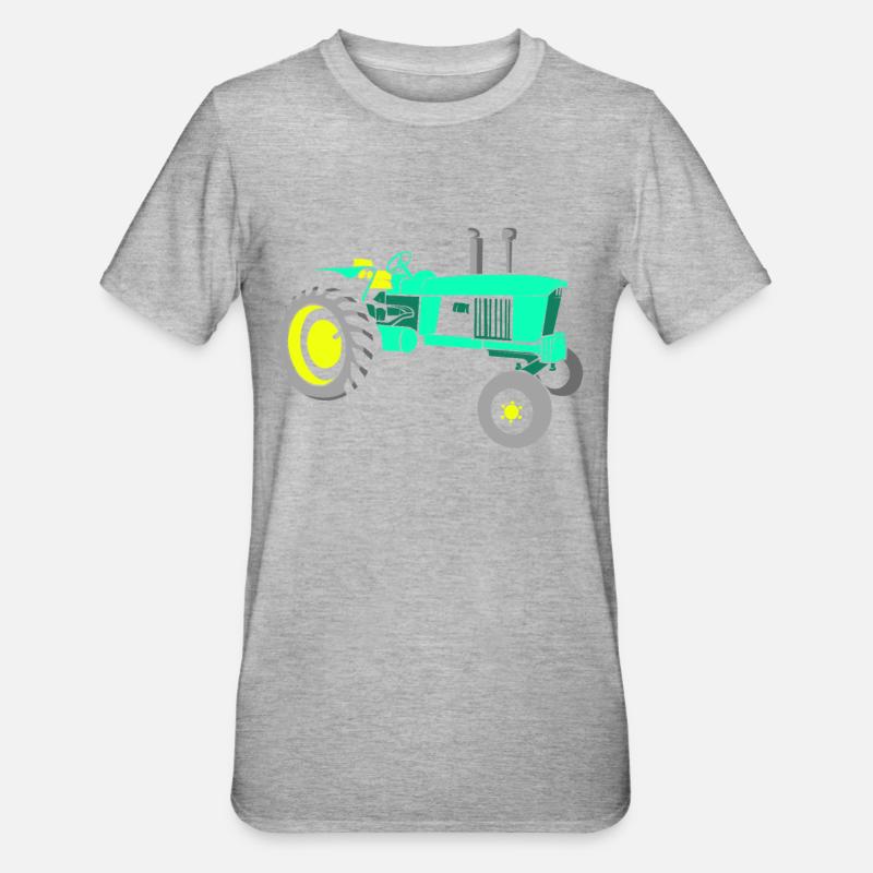 Traktor Trecker - Unisex Polycotton T-Shirt - Grau meliert