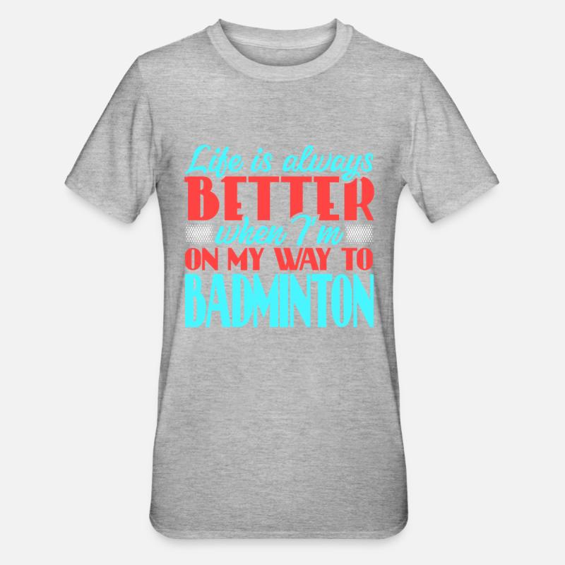 badminton - T-shirt polycoton Unisexe - gris chiné