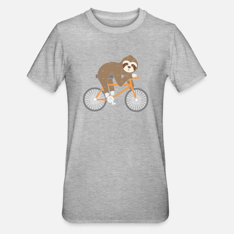 Sloth Bicycle Sloth Bicycle - Unisex Polycotton T-Shirt - heather grey