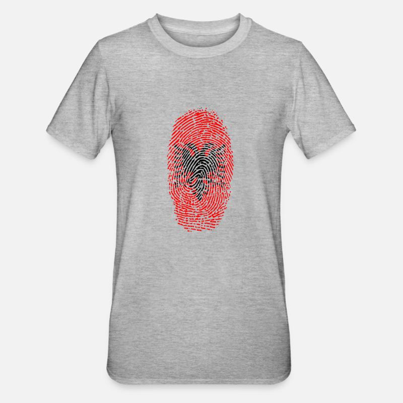 Albania red double-headed eagle Albanian gift - Unisex Polycotton T-Shirt - heather grey