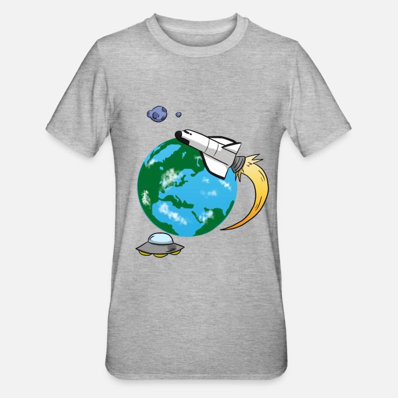 Fusée volante - T-shirt polycoton Unisexe - gris chiné