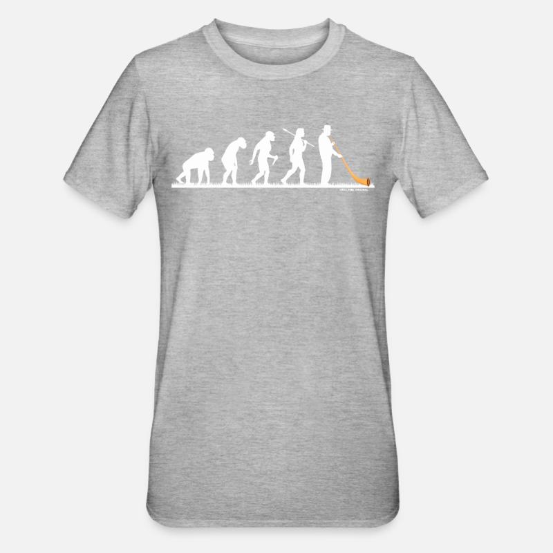 Evo Alphorn Alphornbläser Evolution Albhorn - Unisex Polycotton T-Shirt - Grau meliert