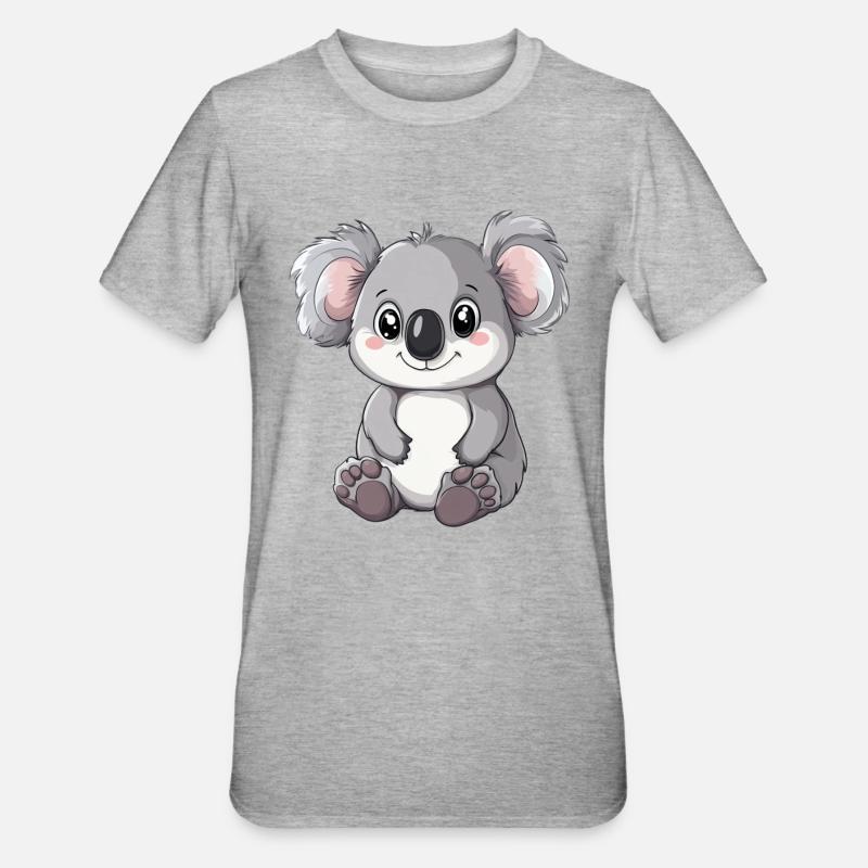 Mignon bébé koala - T-shirt polycoton Unisexe - gris chiné