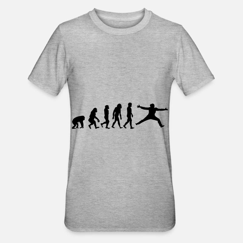 Handball Torfrau Evolution Entwicklung - Unisex Polycotton T-Shirt - Grau meliert