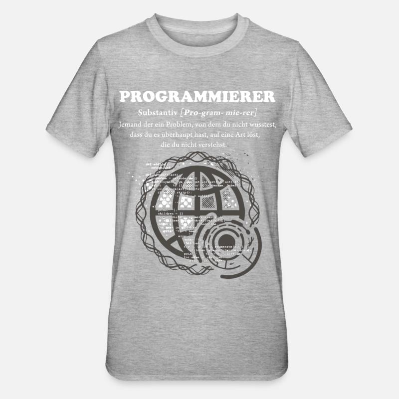 Programmierer Duden - Unisex Polycotton T-Shirt - Grau meliert