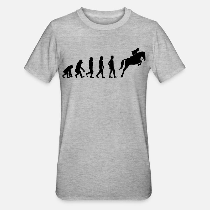 Horse evolution - Unisex Polycotton T-Shirt - heather grey