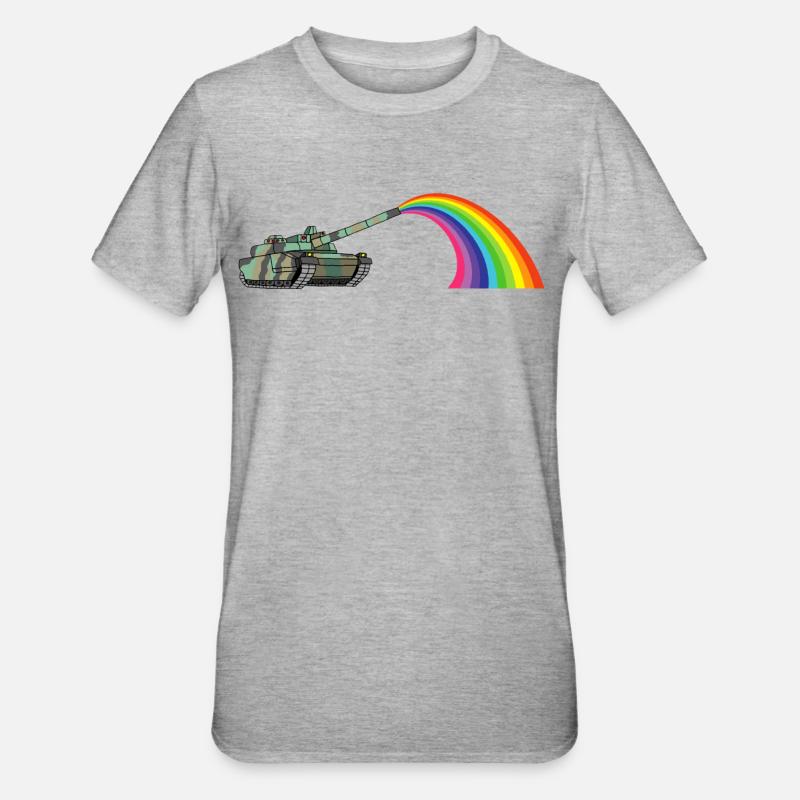Regenbogenpanzer - Unisex Polycotton T-Shirt - Grau meliert