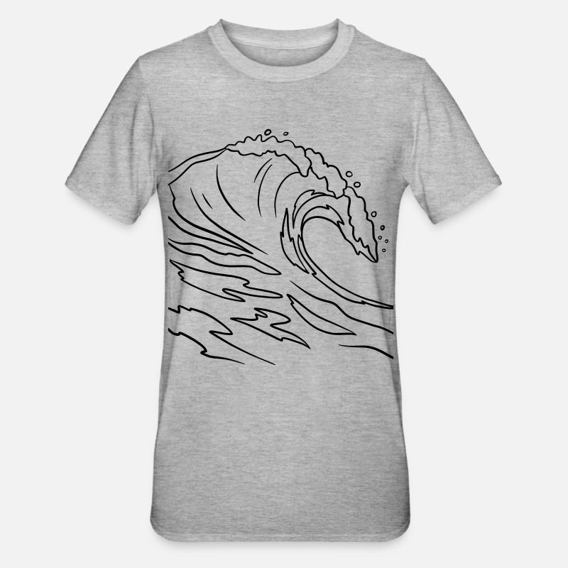 A wave vector black - Unisex Polycotton T-Shirt - heather grey