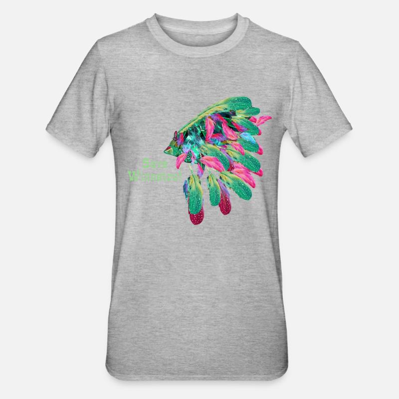 save winnetou,winnetou,indianer,Federn,Häuptling - Unisex Polycotton T-Shirt - Grau meliert