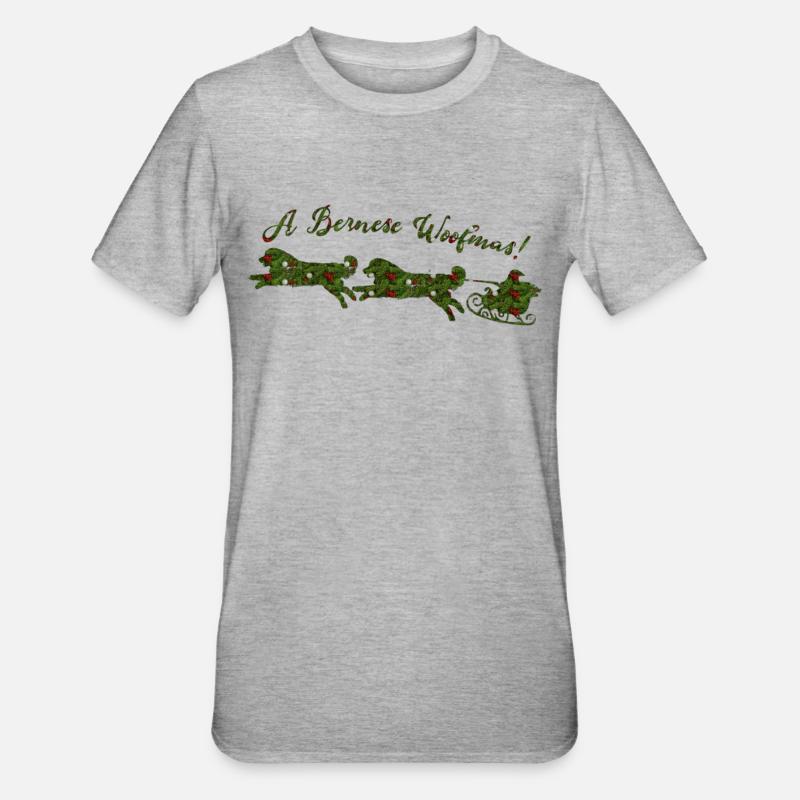 Noël du Bouvier Bernois - T-shirt polycoton Unisexe - gris chiné