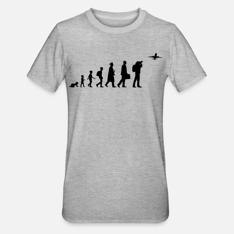 Entwicklung eines Plane Spotters - Unisex Polycotton T-Shirt - Grau meliert
