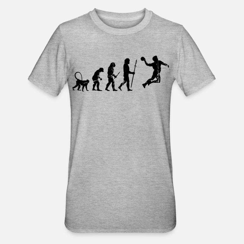 Funny handball player Evolution - Unisex Polycotton T-Shirt - heather grey