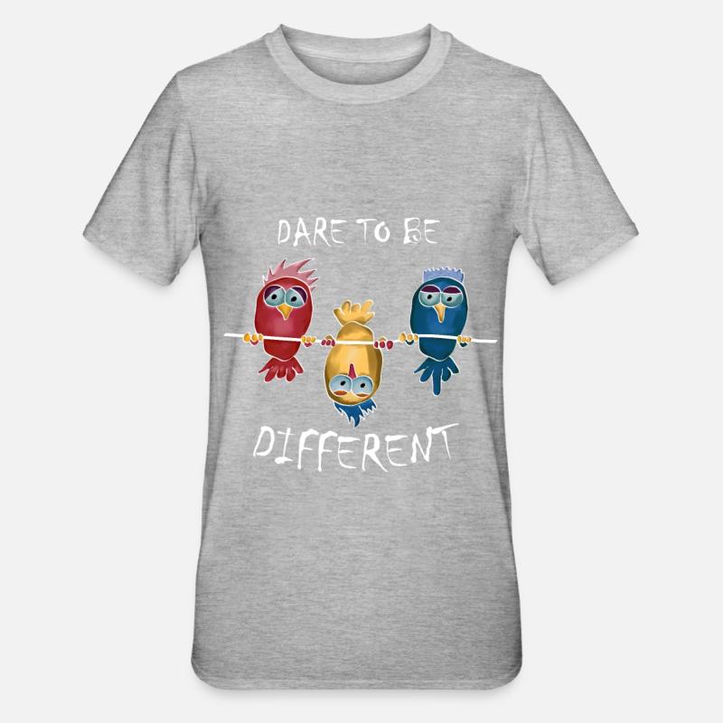 Be different Against the current LGBT bird gift - Unisex Polycotton T-Shirt - heather grey