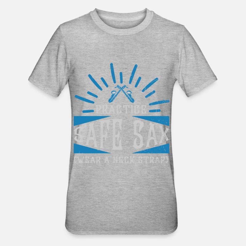 Practice Safe Sax - Saxophone - T-shirt polycoton Unisexe - gris chiné