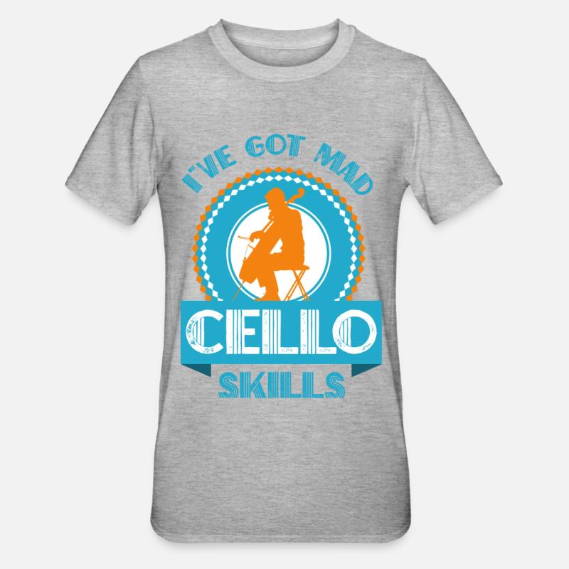 Joueur de violoncelle - violoncelle - T-shirt polycoton Unisexe - gris chiné