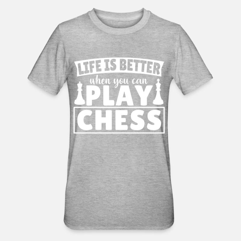 Chess Saying Playing Chess - Unisex Polycotton T-Shirt - heather grey