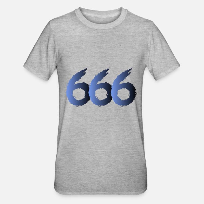 666 Satan Symbol - Devil - Evil - Unisex Polycotton T-Shirt - heather grey