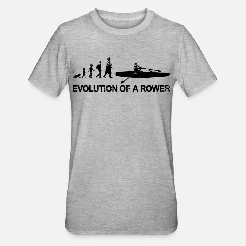 Évolution des rameurs - T-shirt polycoton Unisexe - gris chiné