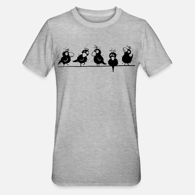 Happy Raben - Unisex Polycotton T-Shirt - Grau meliert