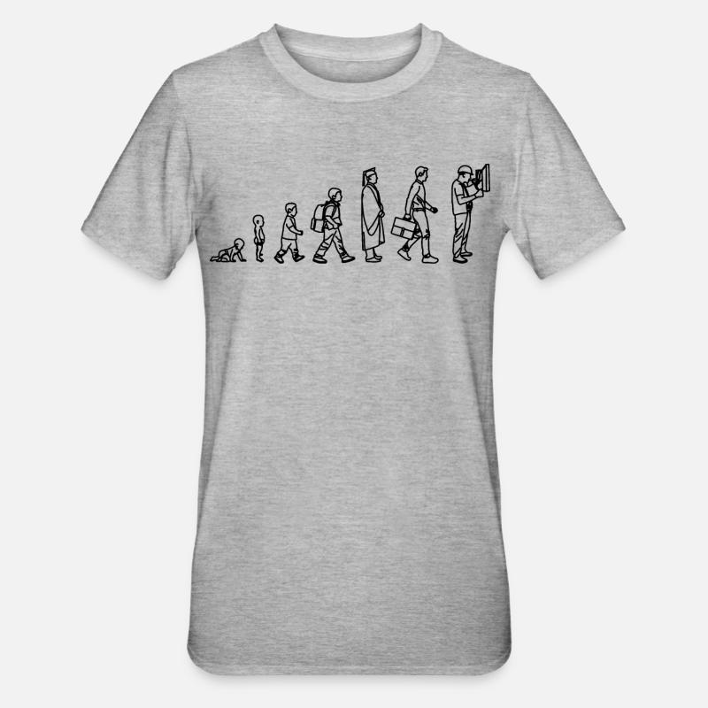 Elektriker Evolution - Unisex Polycotton T-Shirt - Grau meliert