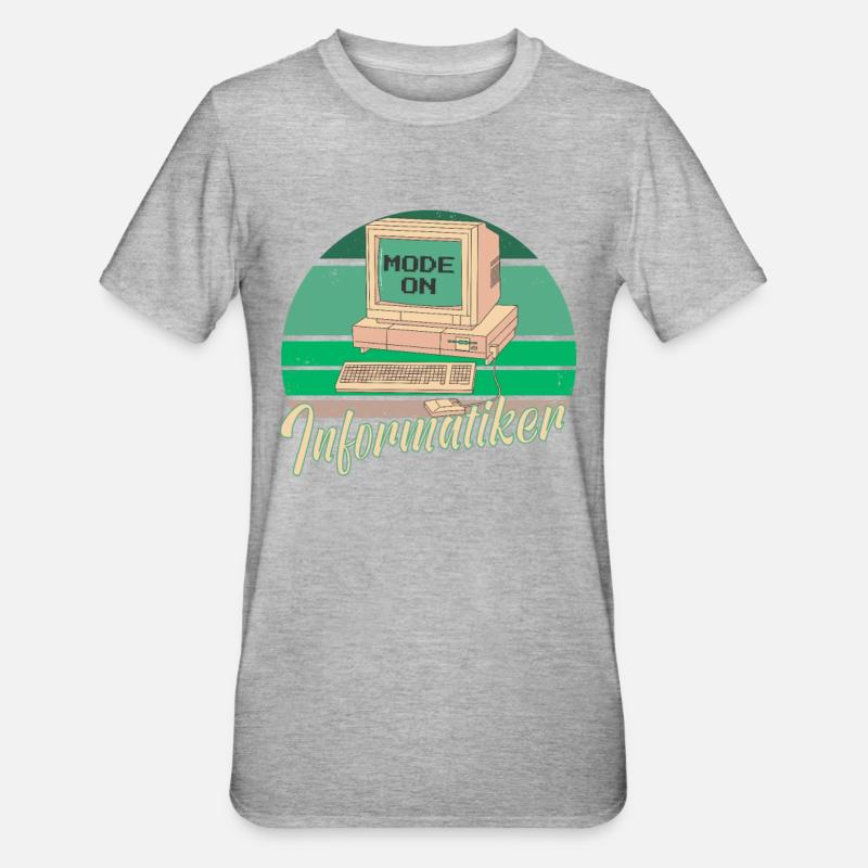 Fachinformatiker Computer Programmierer Vater - Unisex Polycotton T-Shirt - Grau meliert