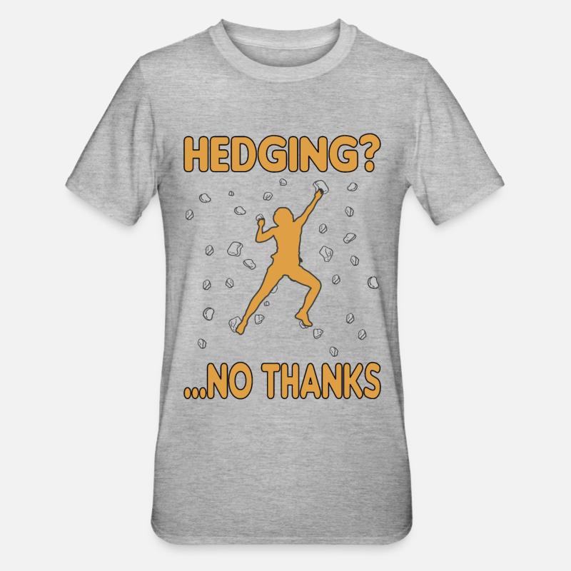 Bouldern Boulder Klettern Boulderer Bouldering - Unisex Polycotton T-Shirt - Grau meliert
