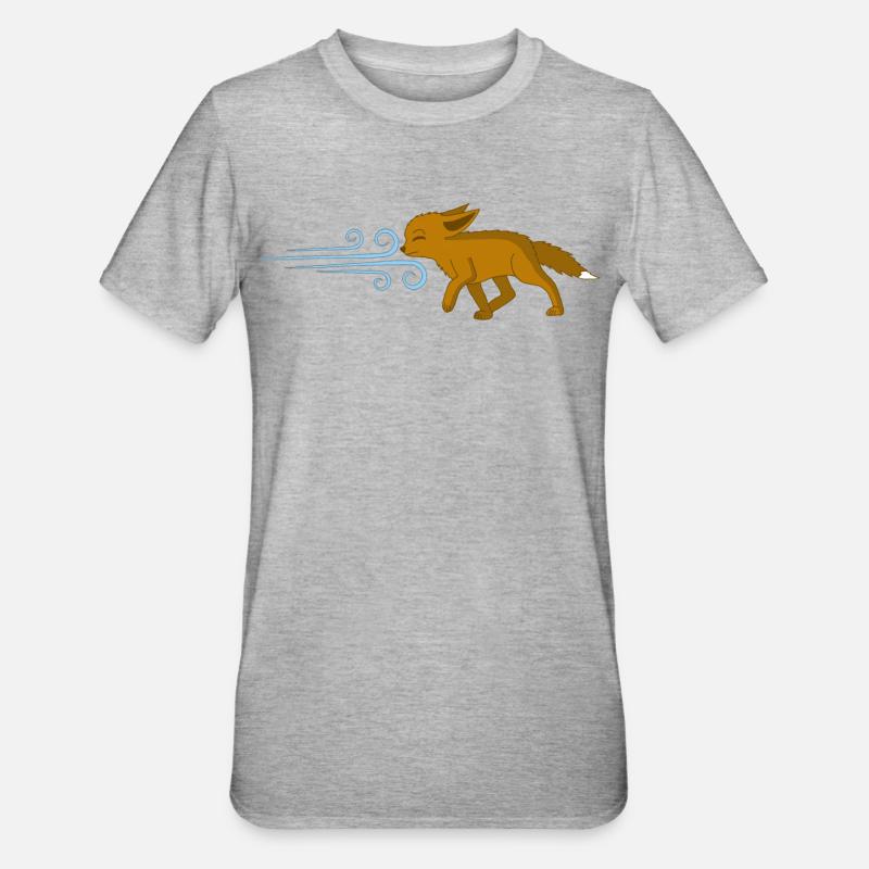 Le renard et le vent - T-shirt polycoton Unisexe - gris chiné