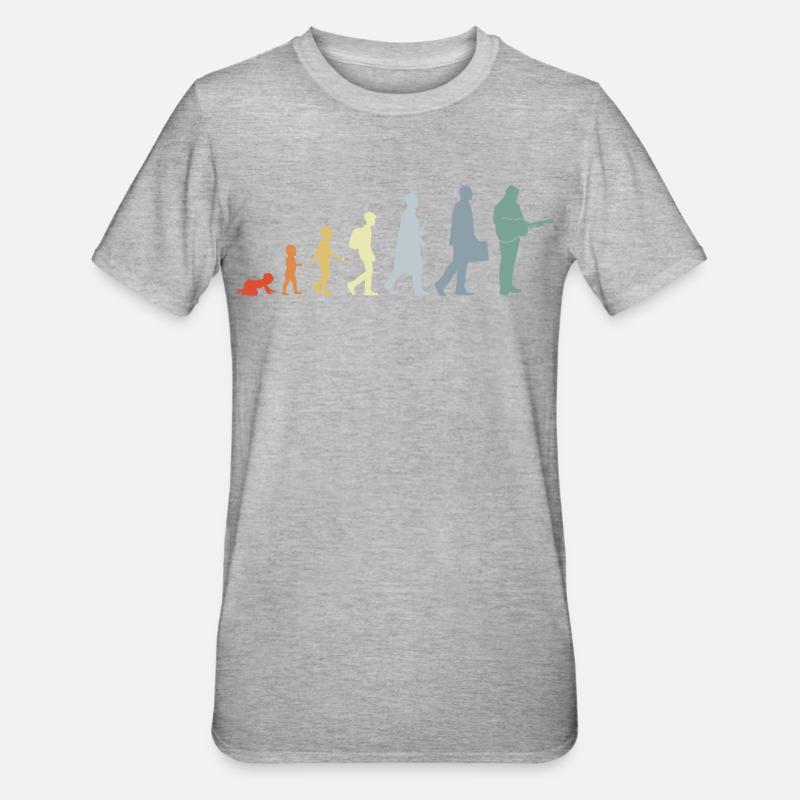 Évolution du guitariste - T-shirt polycoton Unisexe - gris chiné