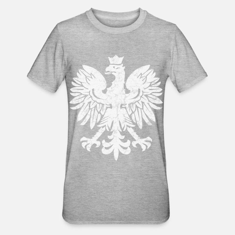 Polish Flag Eagle - Unisex Polycotton T-Shirt - heather grey