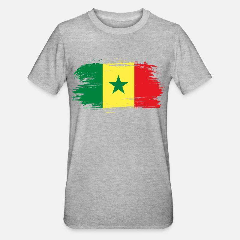 Drapeau drapeau sénégalais - T-shirt polycoton Unisexe - gris chiné