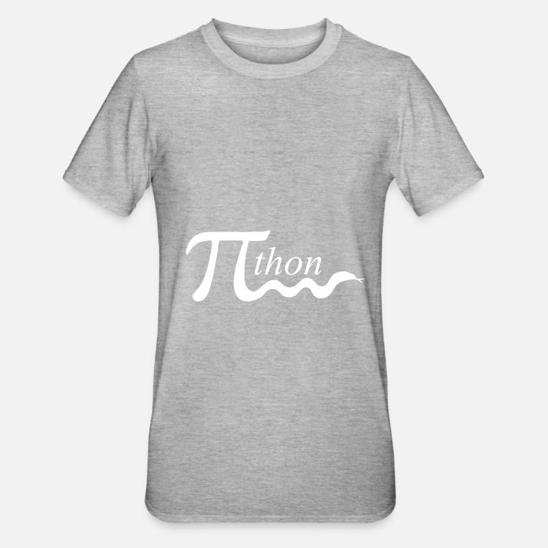 blague de maths pi python - T-shirt polycoton Unisexe - gris chiné